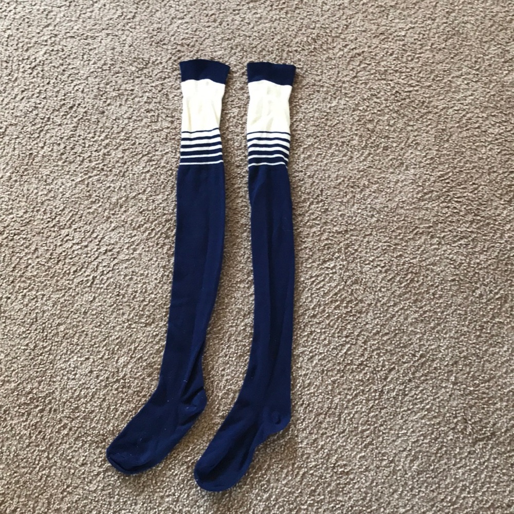 Thigh high navy socks